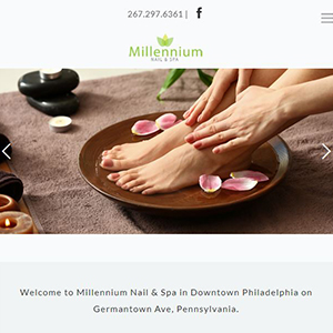 Millennium Nail, a website made by the Philadelphia area web development company TAF JK Group Inc.